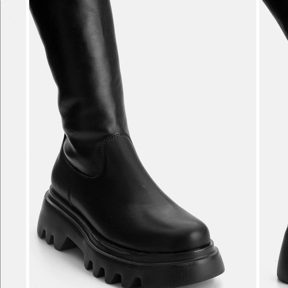 DONATED platform faux leather thigh high boots - Picture 4 of 5